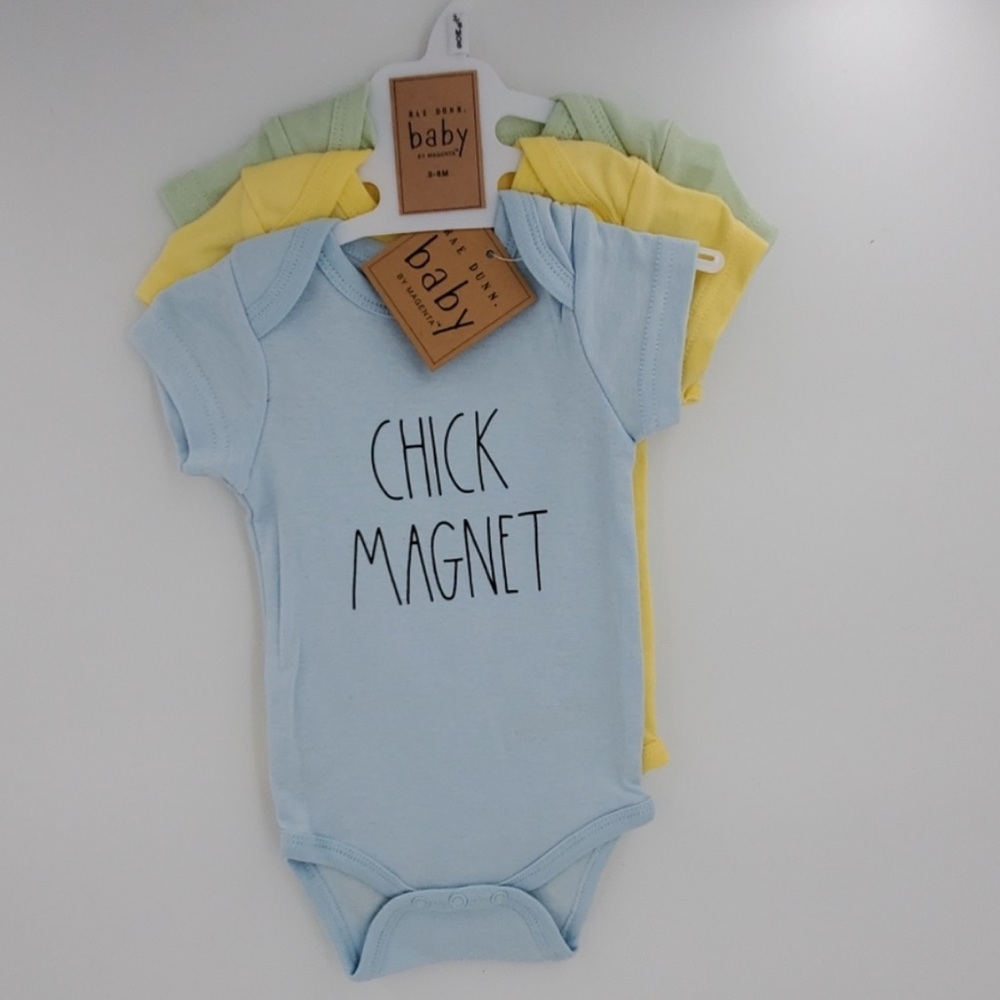 🆕️ RAE DUNN Baby 3pk Short Sleeve Onesie